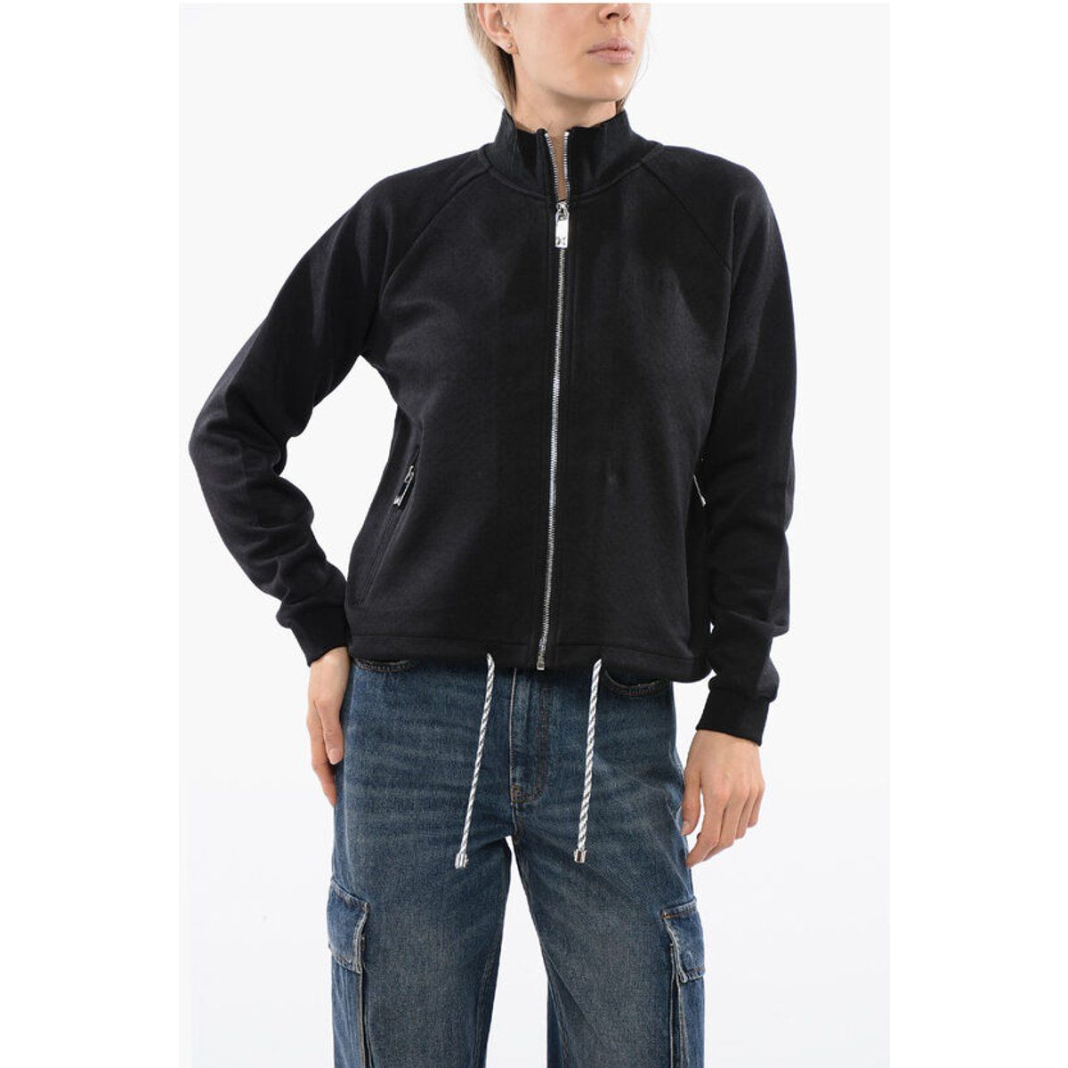 Stehkragen-Sweatshirt mit Kordelzug