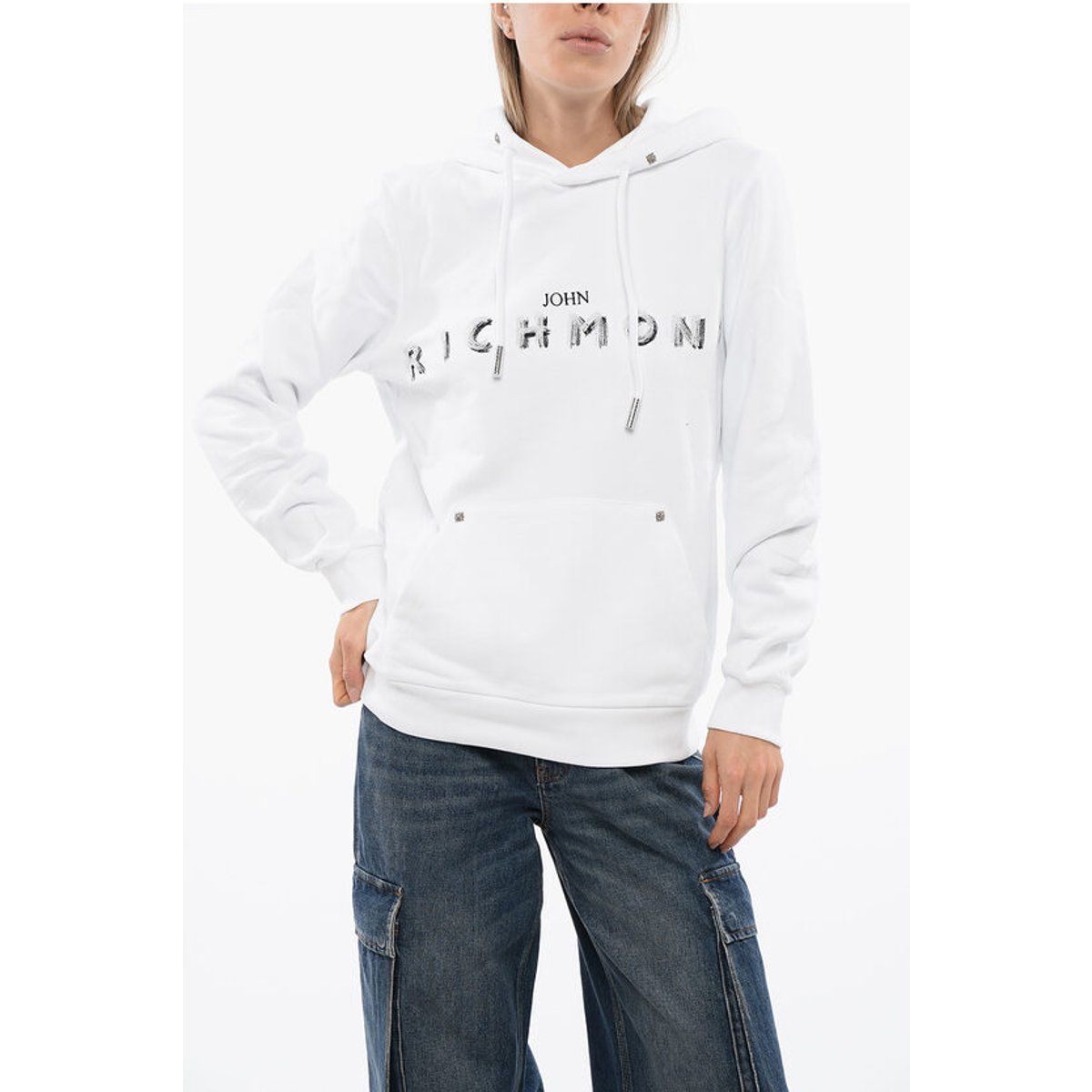 Relaxter Hoodie mit Logo-Stickerei