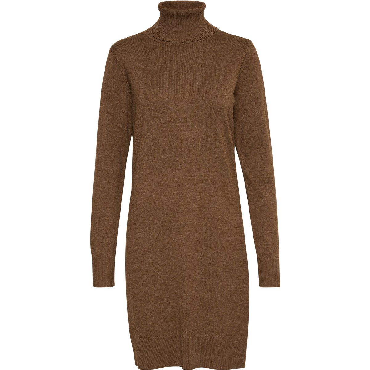 Gerade geschnittenes Strickkleid mit Rollkragen