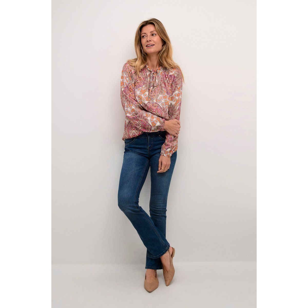 Langarmbluse mit Paisley-Muster