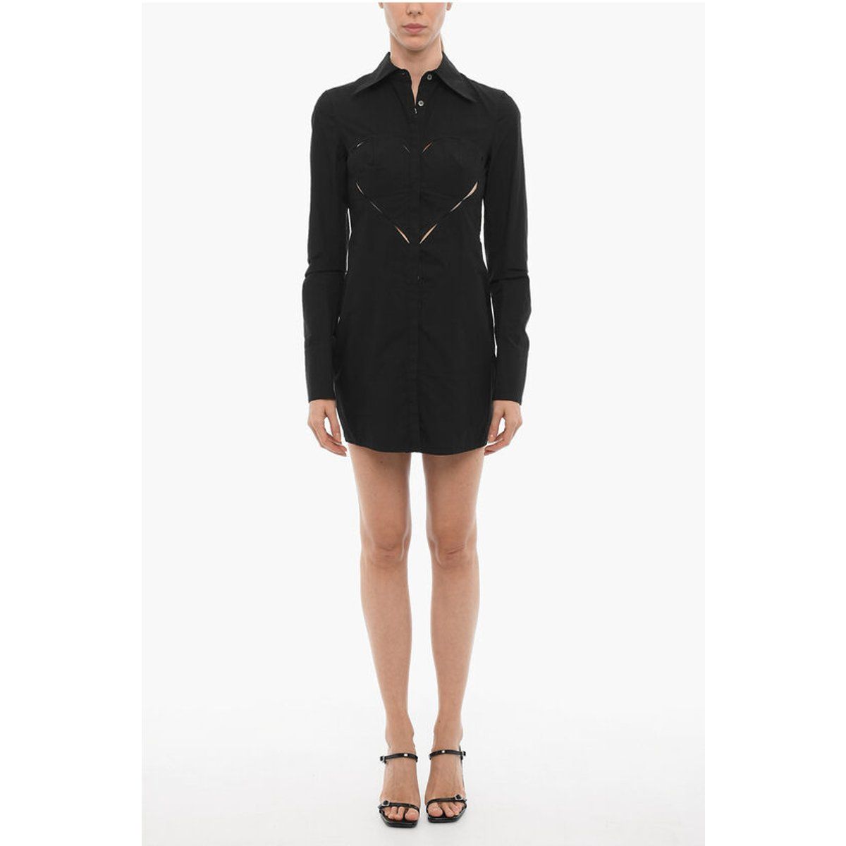 Hemdblusen-Minikleid mit Herz-Cut-Out