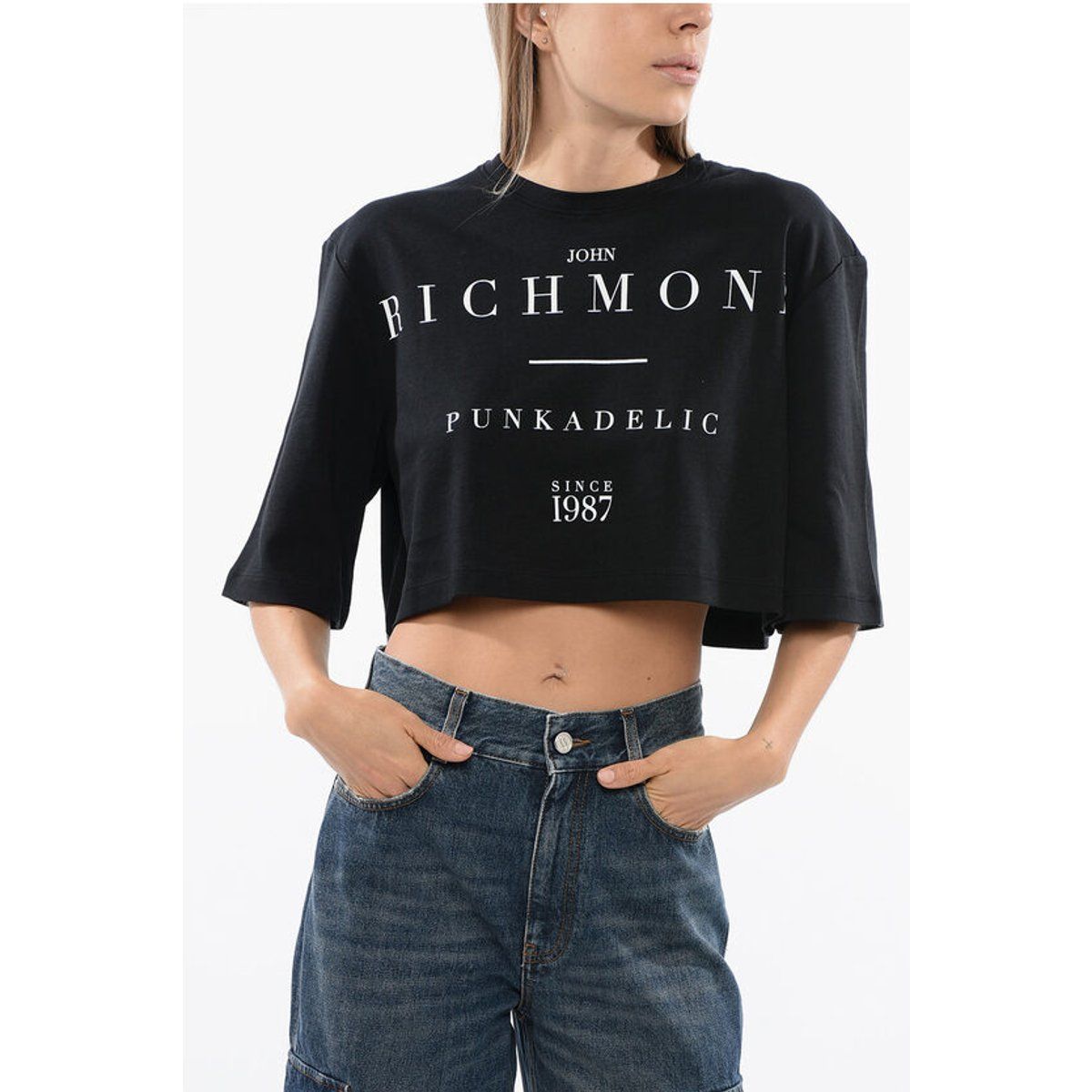 Oversize Crop-T-Shirt mit Grafik-Print