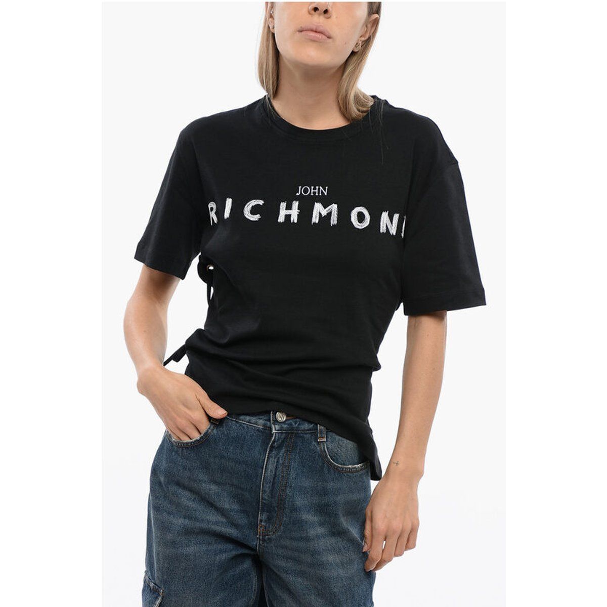 Baumwoll-Logo-Shirt mit Rückenschnürung