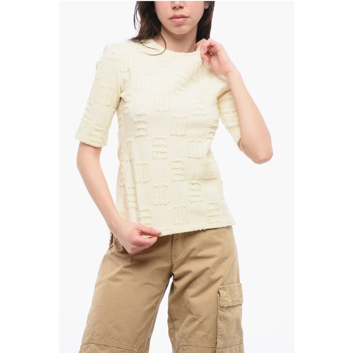 Strukturiertes T-Shirt mit geometrischem Muster