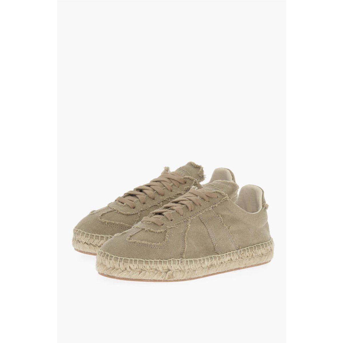 Distressed Baumwoll-Espadrille-Sneaker