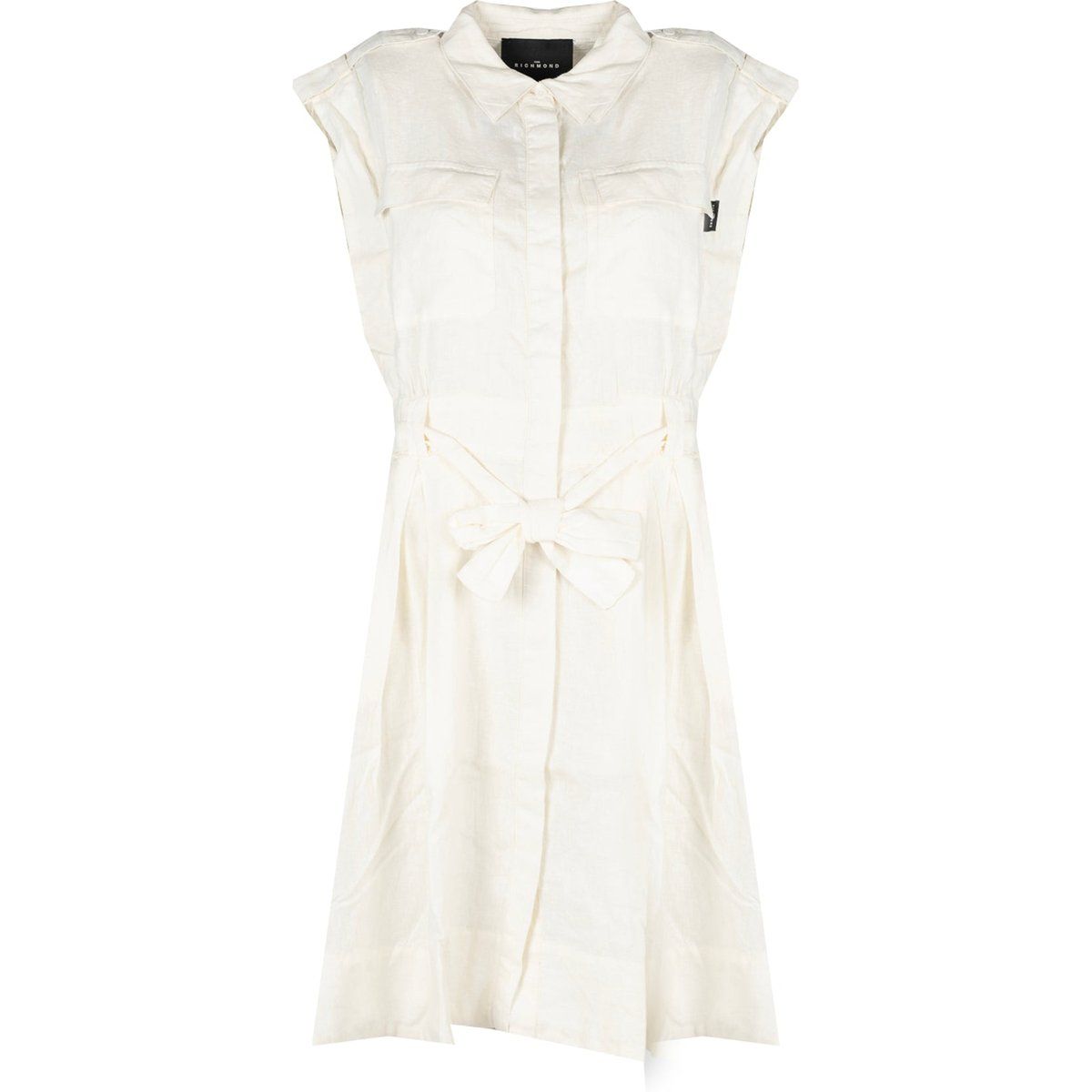 Leinen-Hemdblusenkleid mit Bindegürtel
