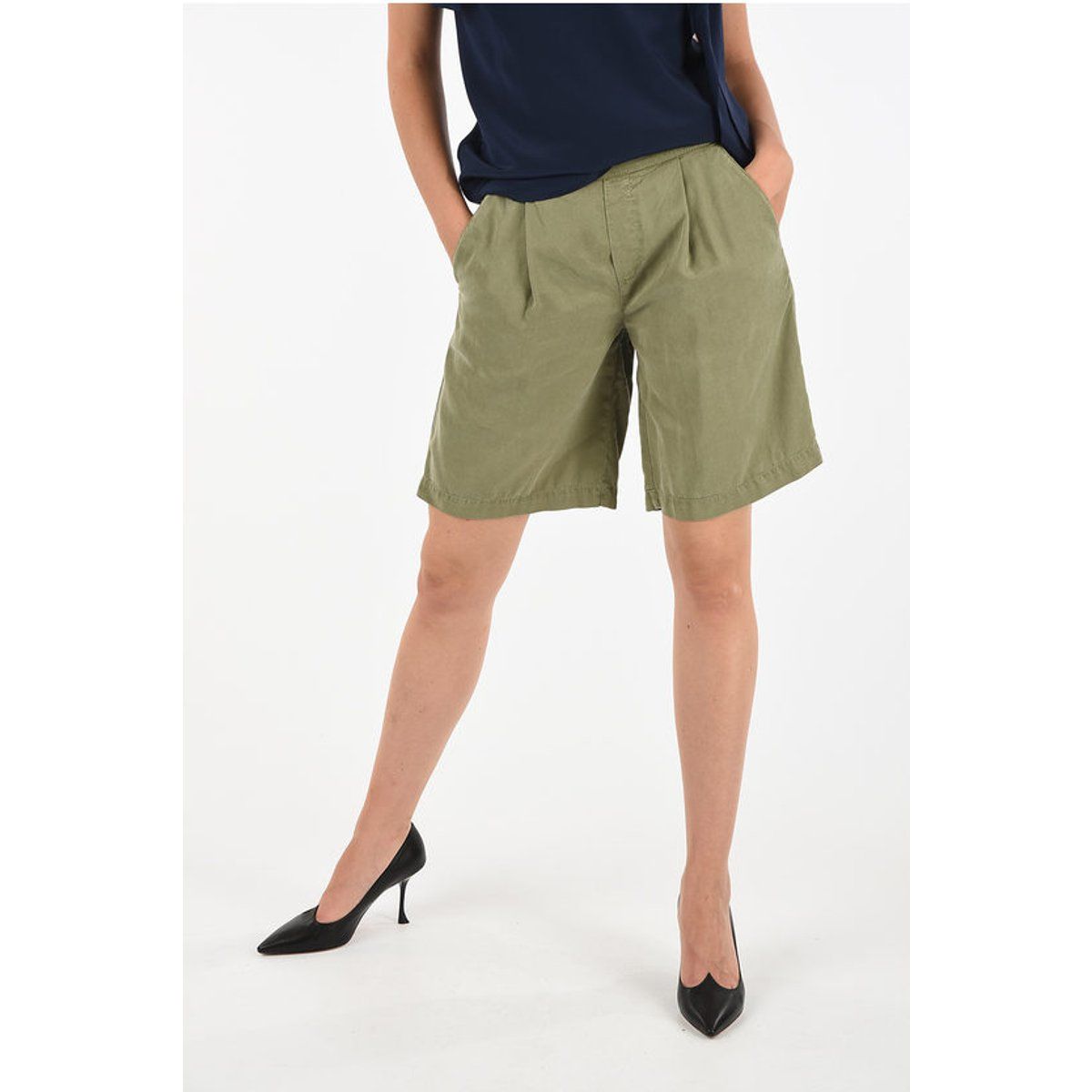 Bermuda-Shorts mit Bundfalten