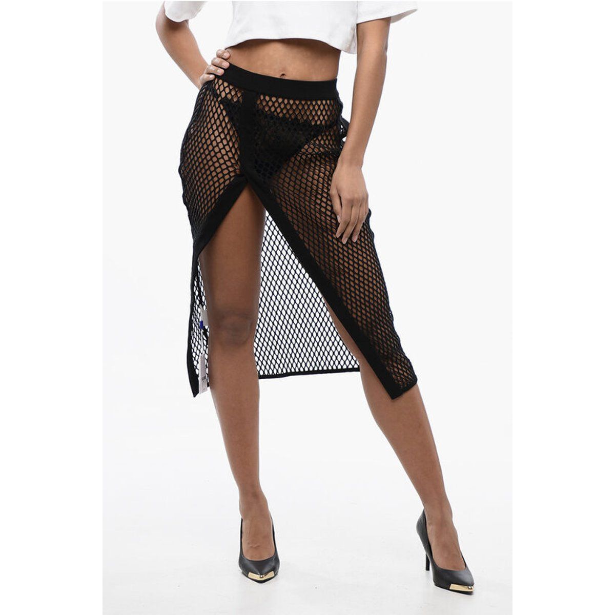 Asymmetrischer Mesh-Midirock