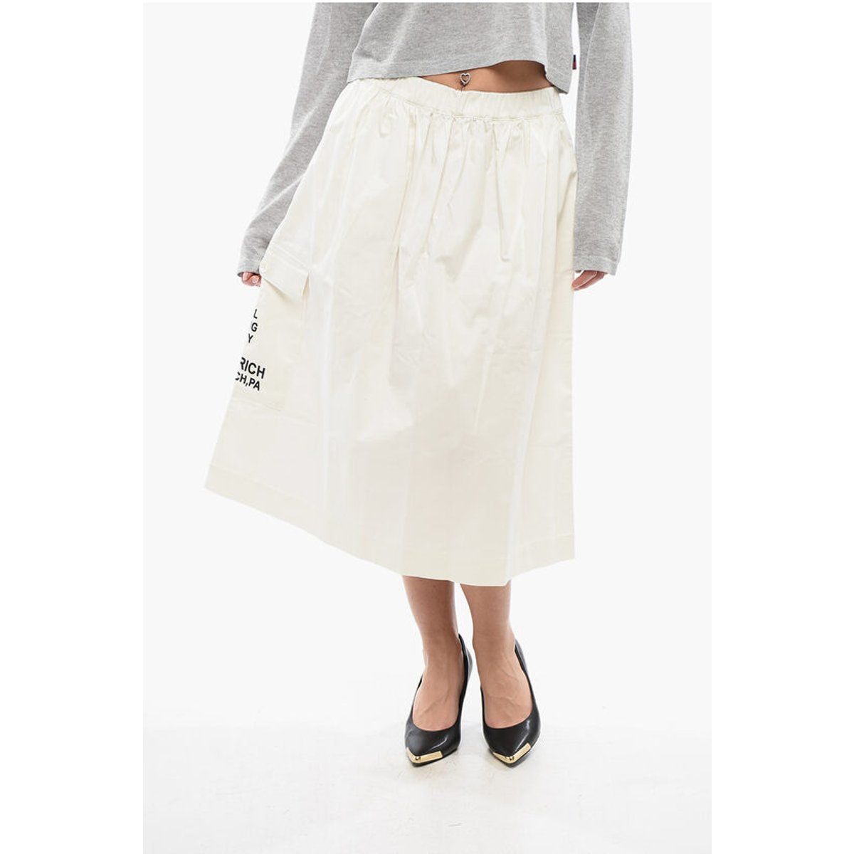 A-Linien Midirock mit Utility-Taschen