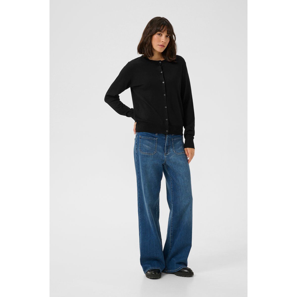 Zeitlose Strickjacke mit Knopfleiste