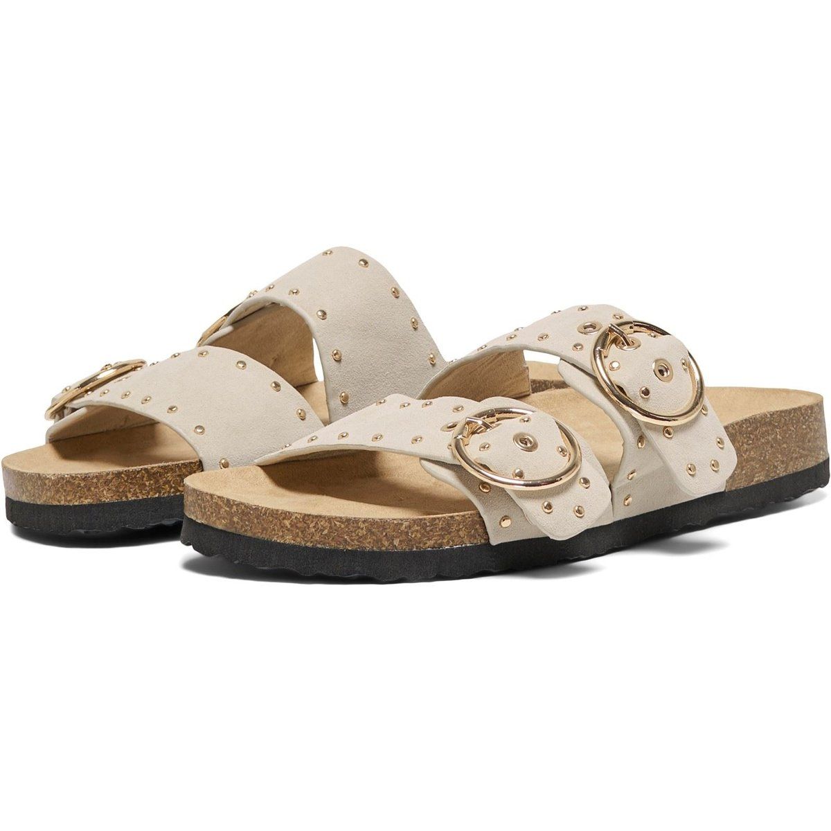 Besetzte Doppelriemen-Sandalen mit Schnallen