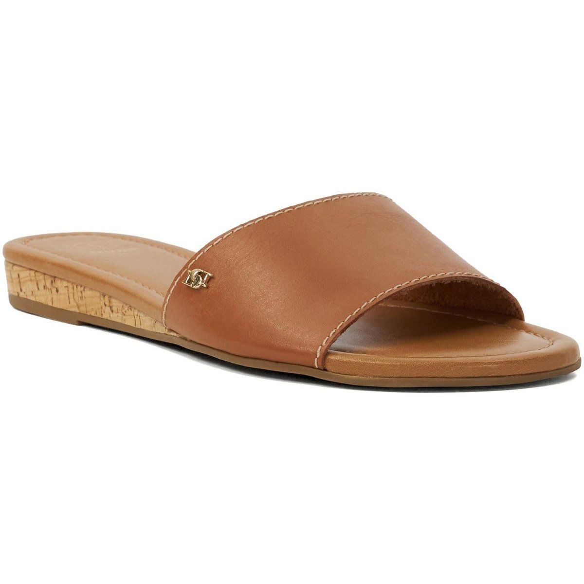 Minimalistische Leder-Pantoletten mit Keilabsatz