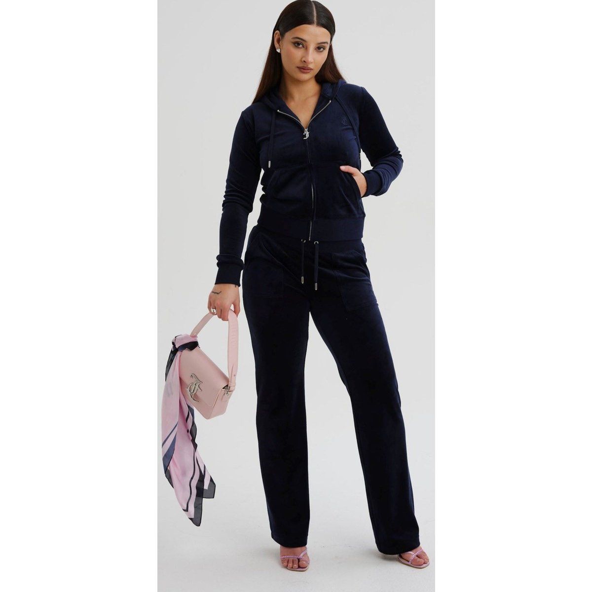 Velours-Loungewear-Hose mit geradem Bein