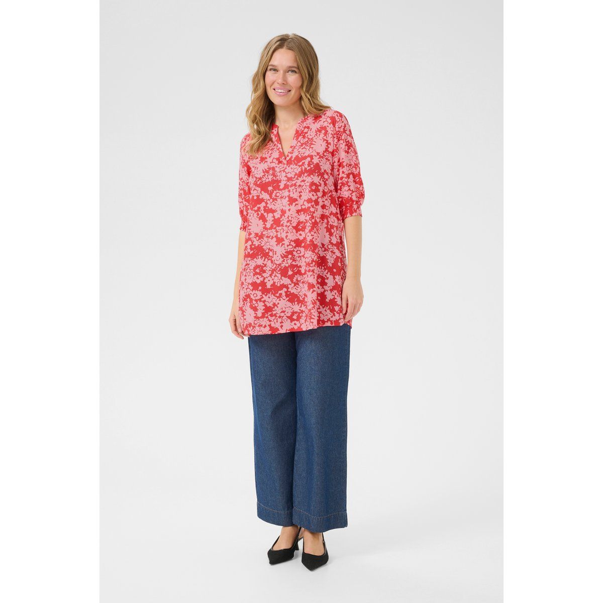 Lockere Tunika mit Blumenmuster