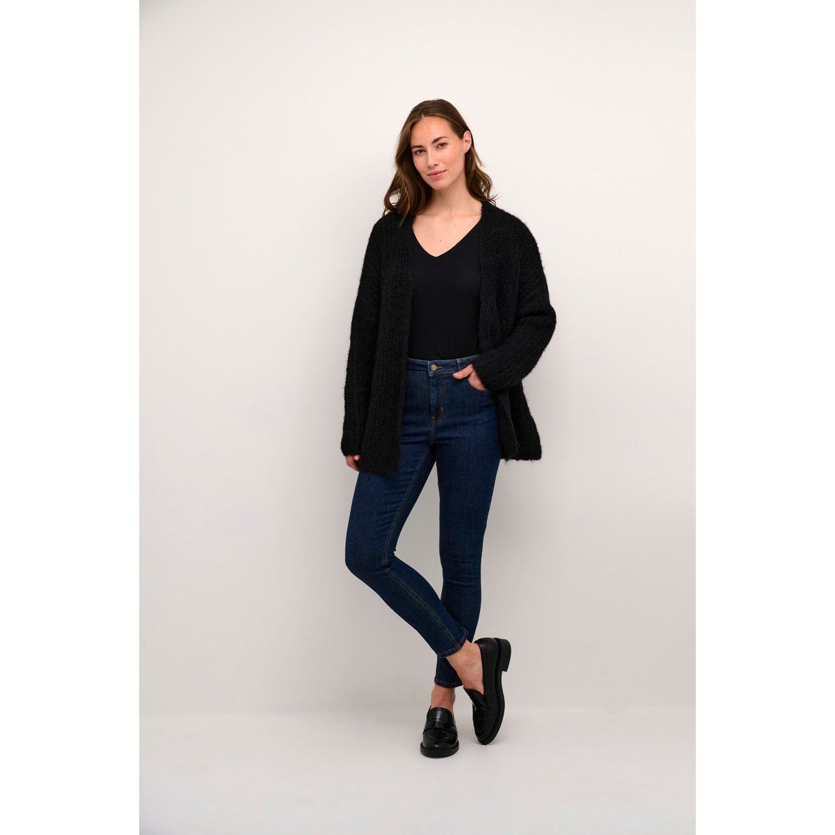 Kuschelige Strukturierte Oversize-Strickjacke