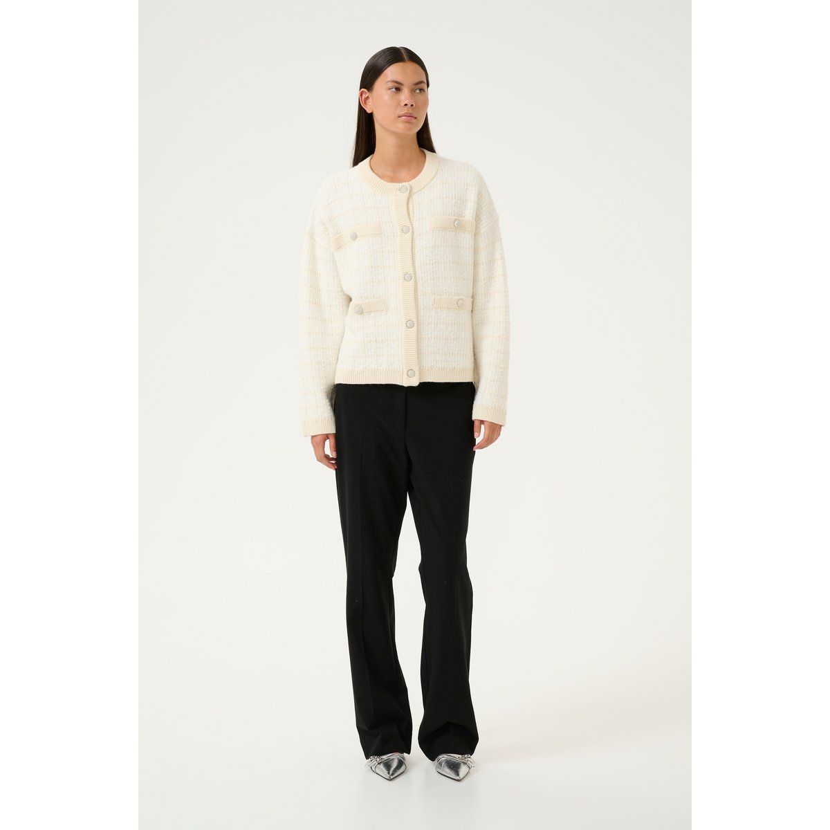 Strukturierte Strickjacke im Boxy-Schnitt
