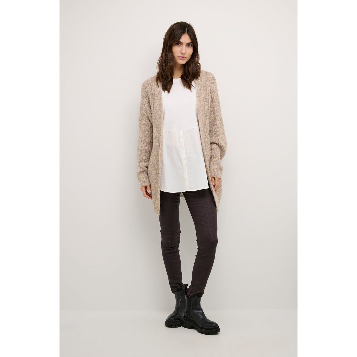 Oversize Strickjacke mit offener Front