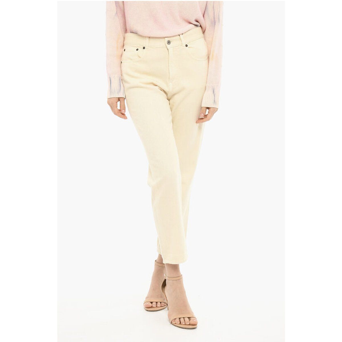 Gerade Twill-Hose mit hohem Bund