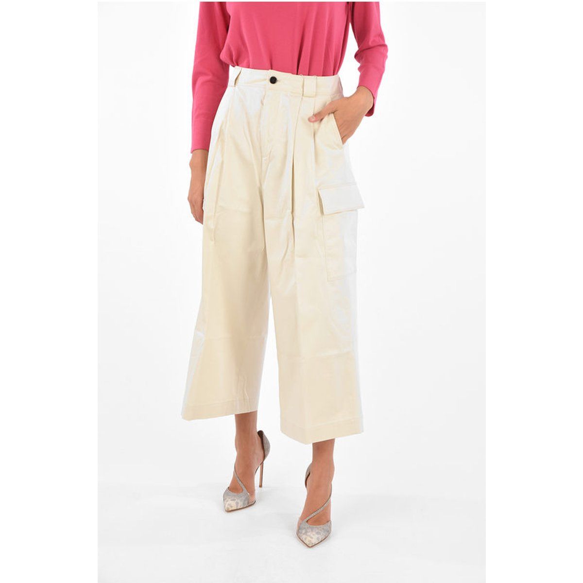 Weite Utility-Culotte mit Bundfalten