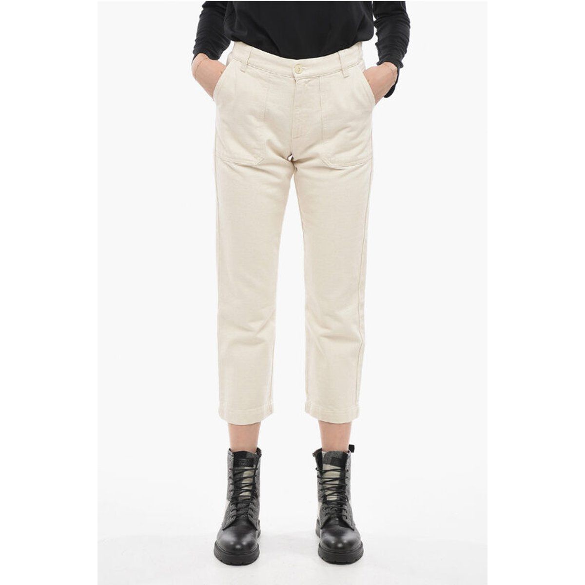 Verkürzte Jeans mit geradem Bein