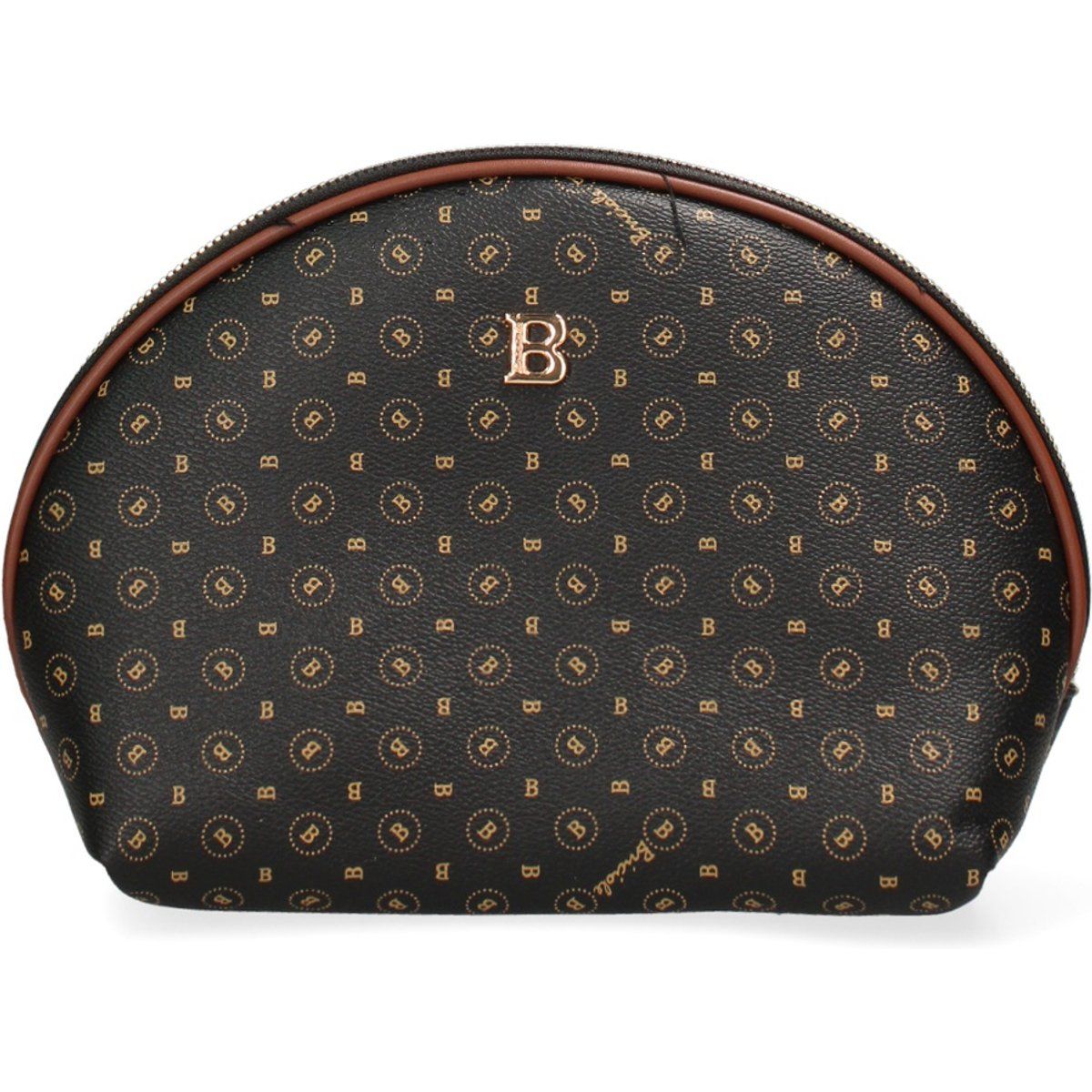 Monogramm-Muster Pouch in Halbmondform