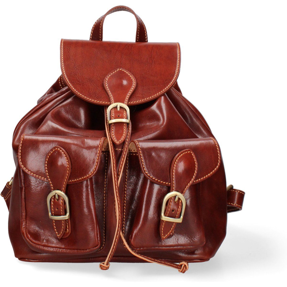Klassischer Lederrucksack mit Schnallen