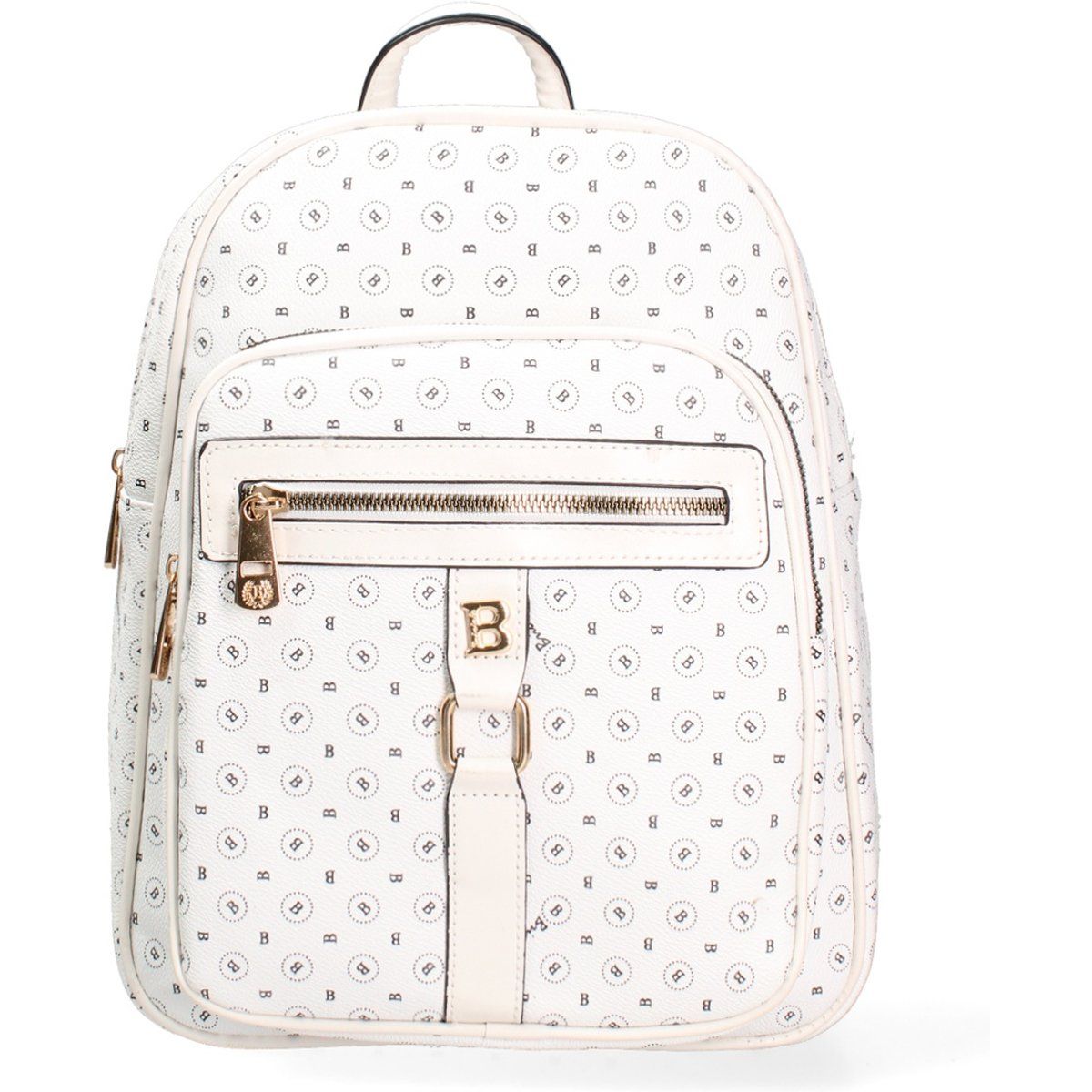 Rucksack mit Logo-Muster aus Kunstleder