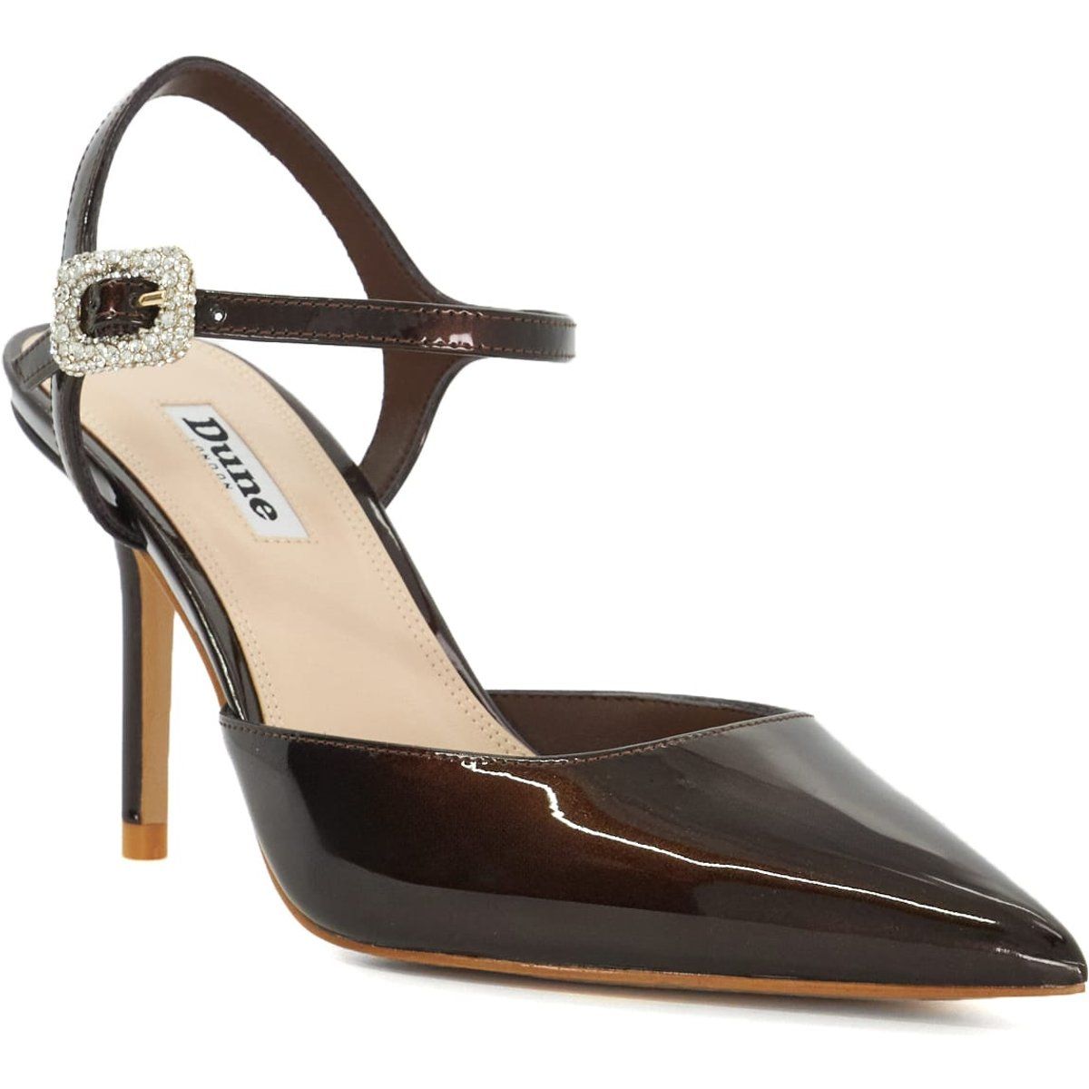 Spitze Pumps mit Kristallschnalle