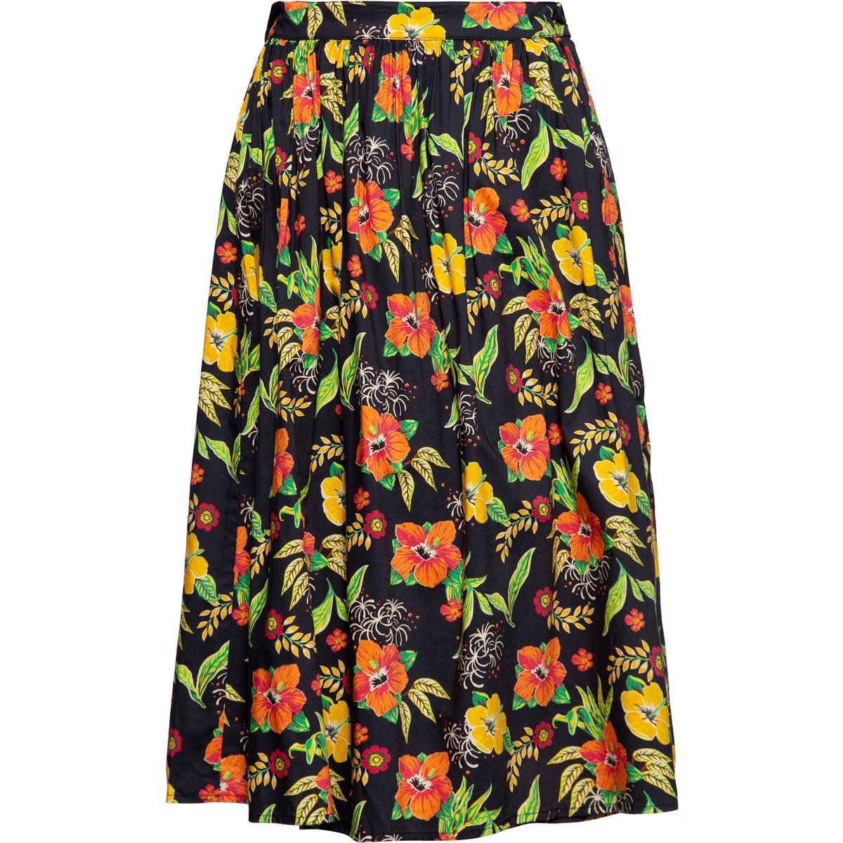 Swingrock mit tropischem Hibiskus-Print