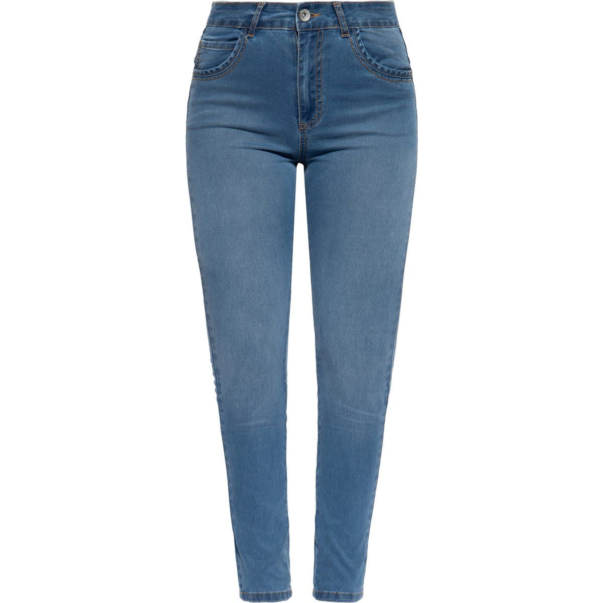Slim-Fit-Jeans mit hoher Taille
