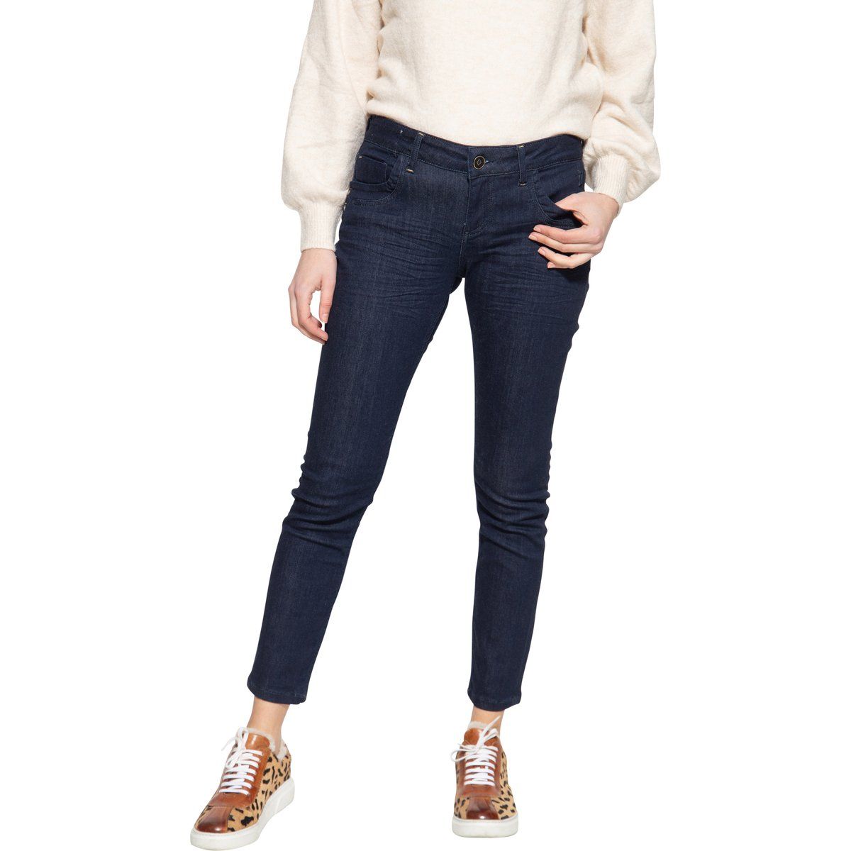 Slim Fit Cropped Denim Jeans