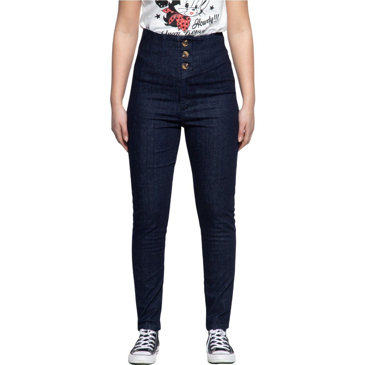 High-Waist Skinny Retro-Jeans