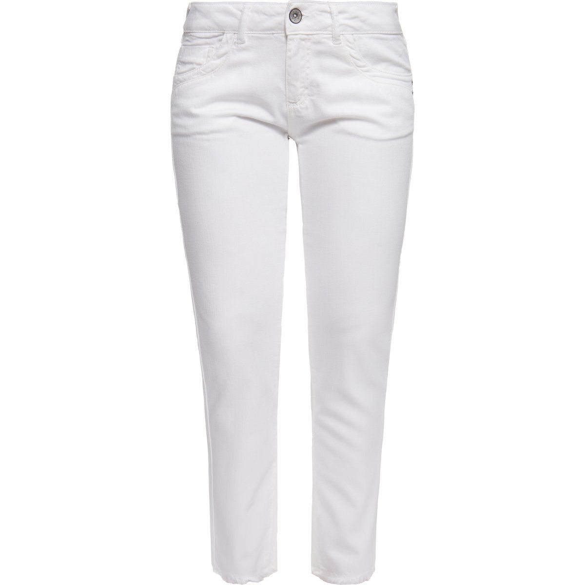 Slim-Fit Jeans mit Fransensaum