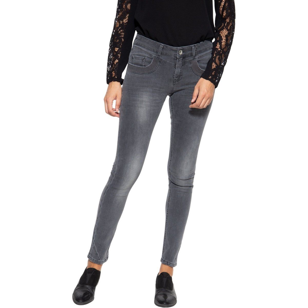 Slim Fit Jeans mit Taschendetails