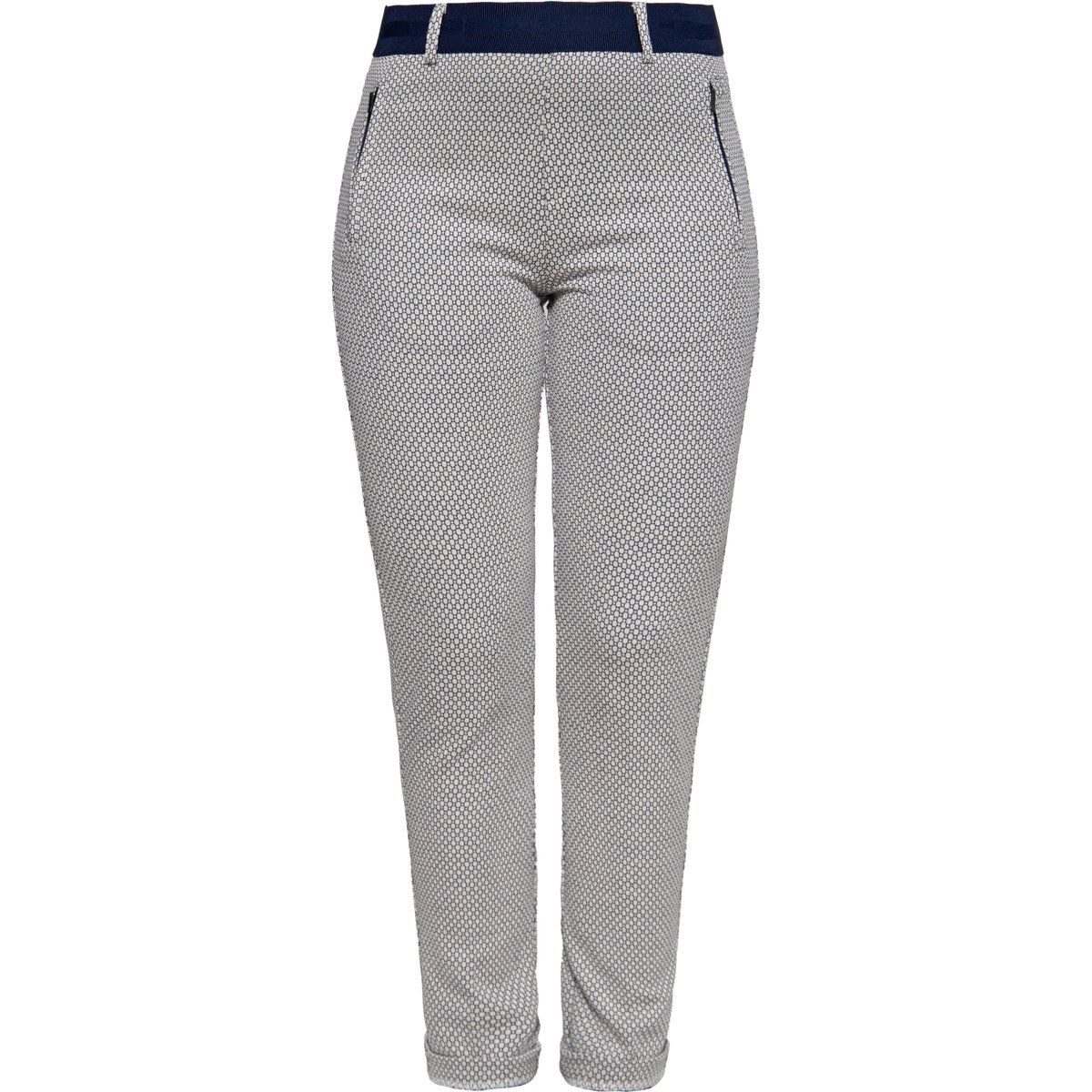 Schmal geschnittene gemusterte Jacquard-Hose