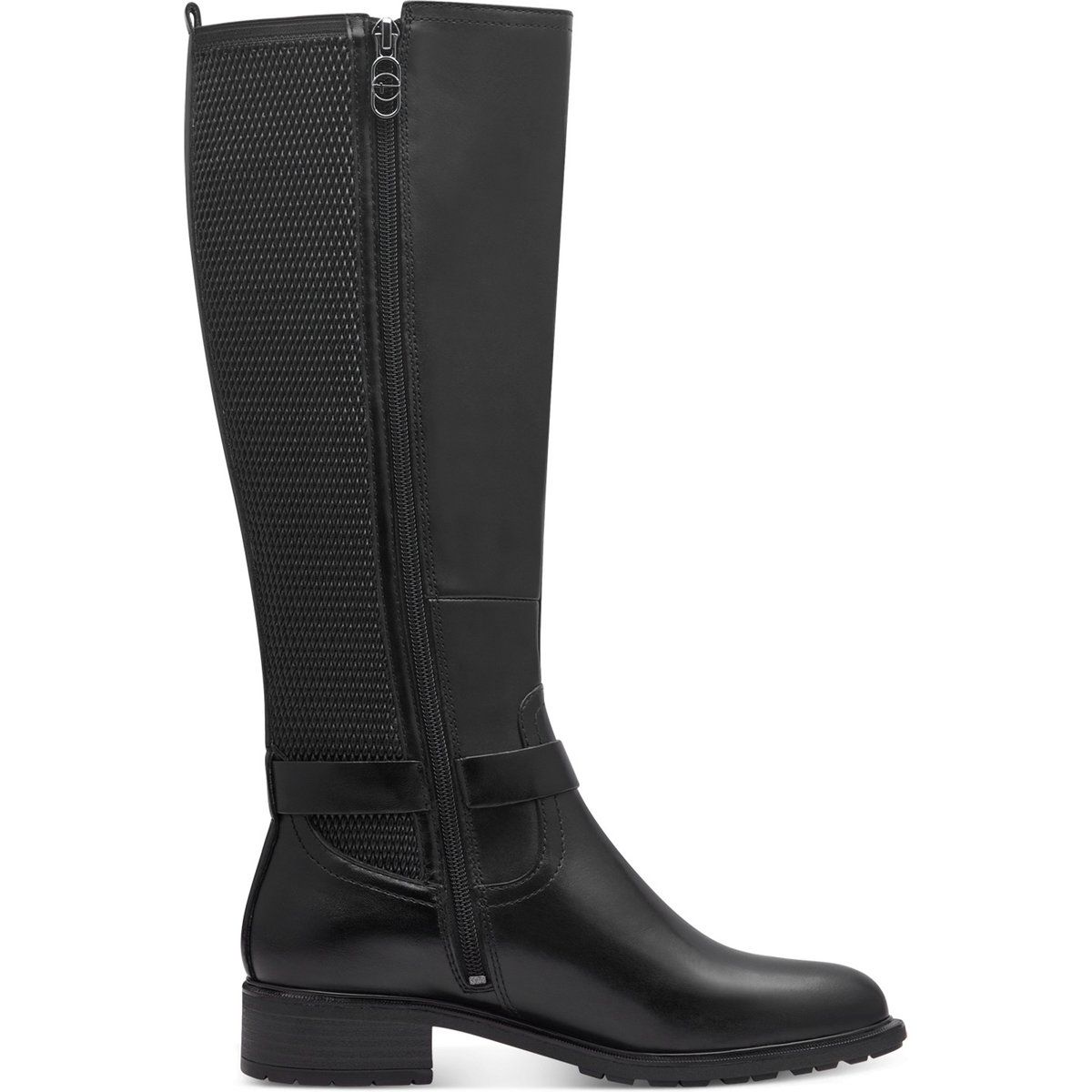 Schlanke hohe Stiefel im Reitstil