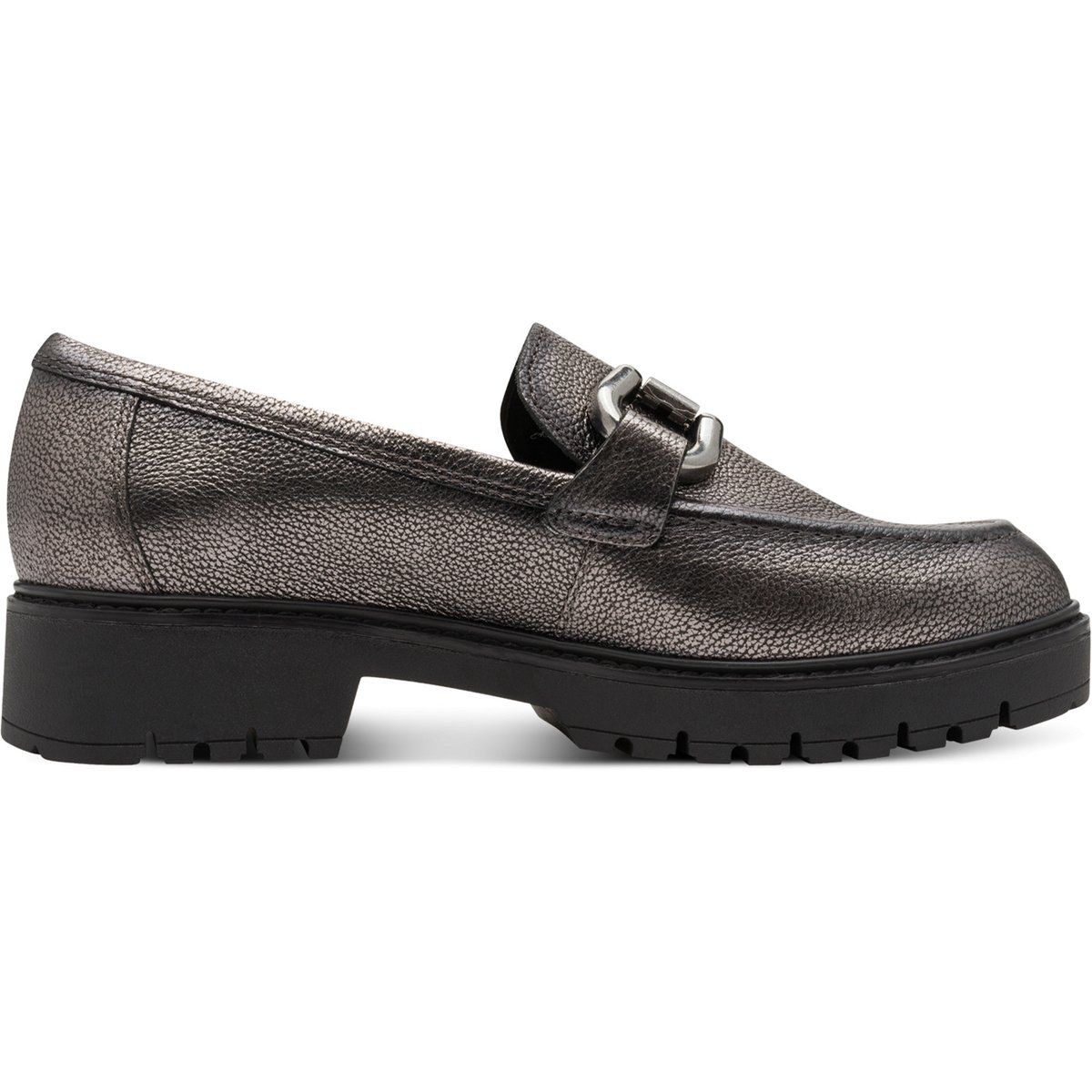 Metallic-Loafer mit Plateausohle