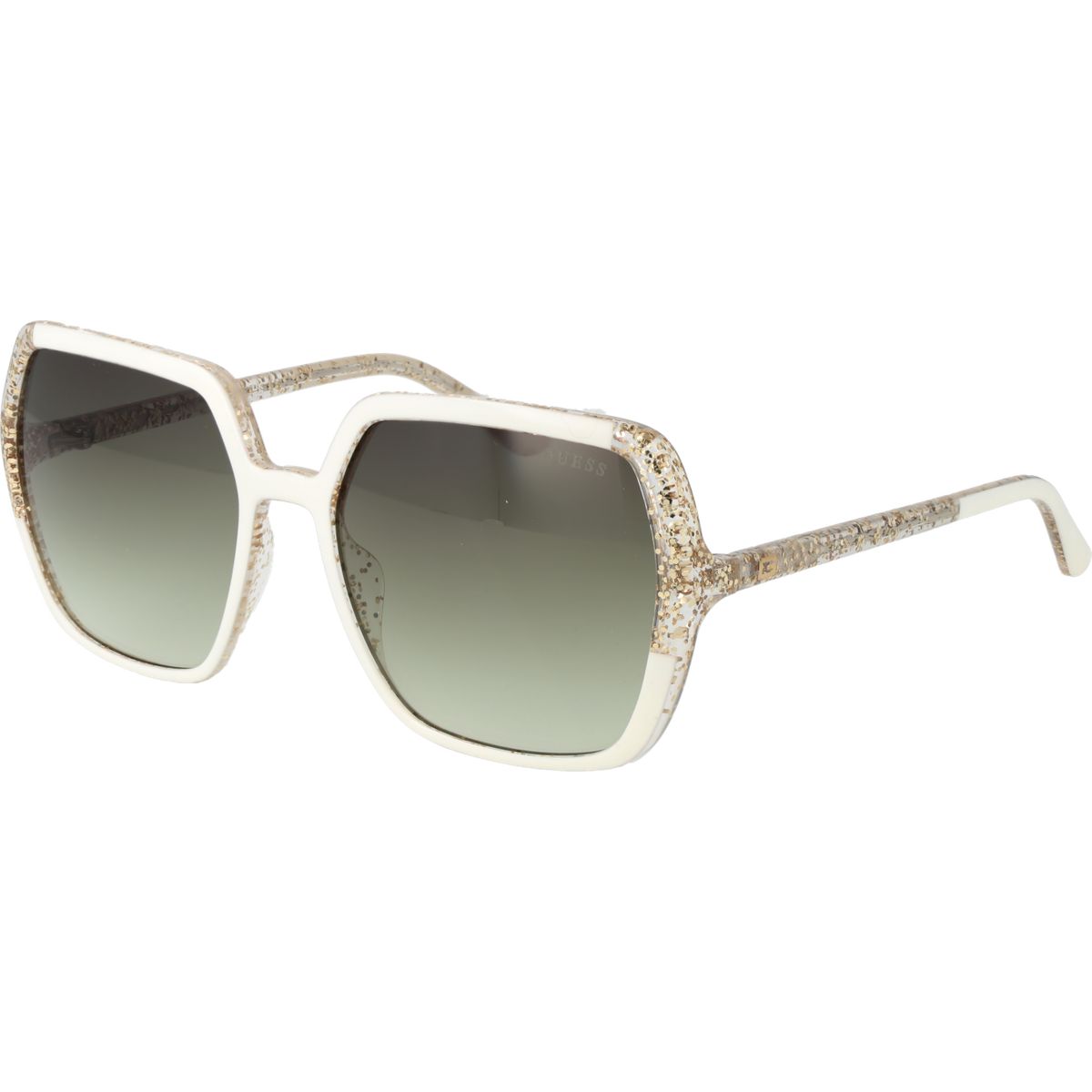 Quadratische Oversize-Sonnenbrille mit Glitzer