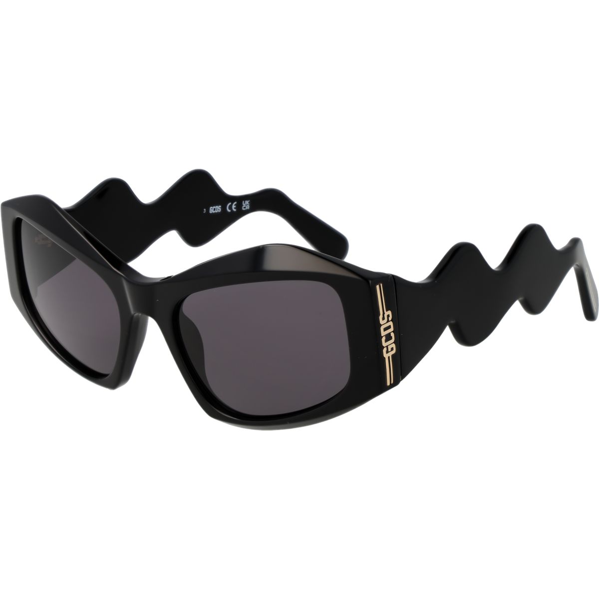 Avantgarde Cat-Eye Sonnenbrille mit Wellenbügeln