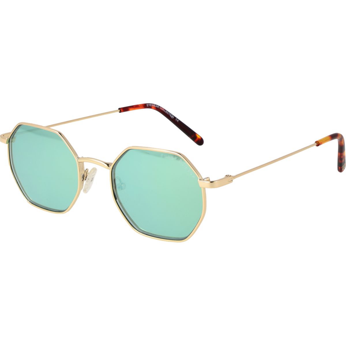 Geometrische Metall-Sonnenbrille mit verspiegelten Gläsern