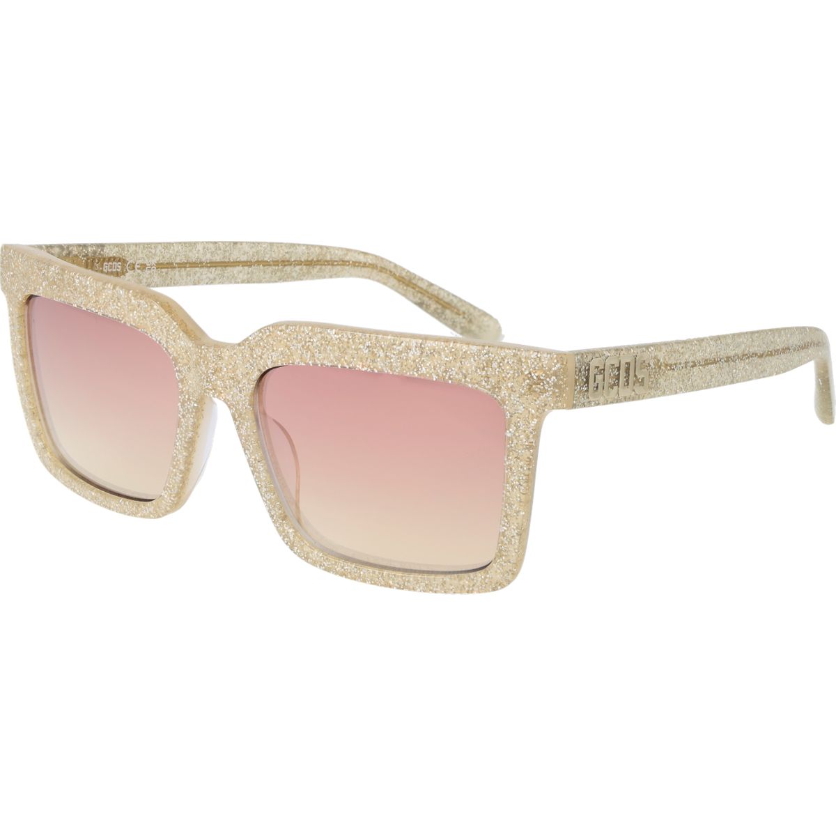 Glitzernde Rechteckige Vollrand-Sonnenbrille