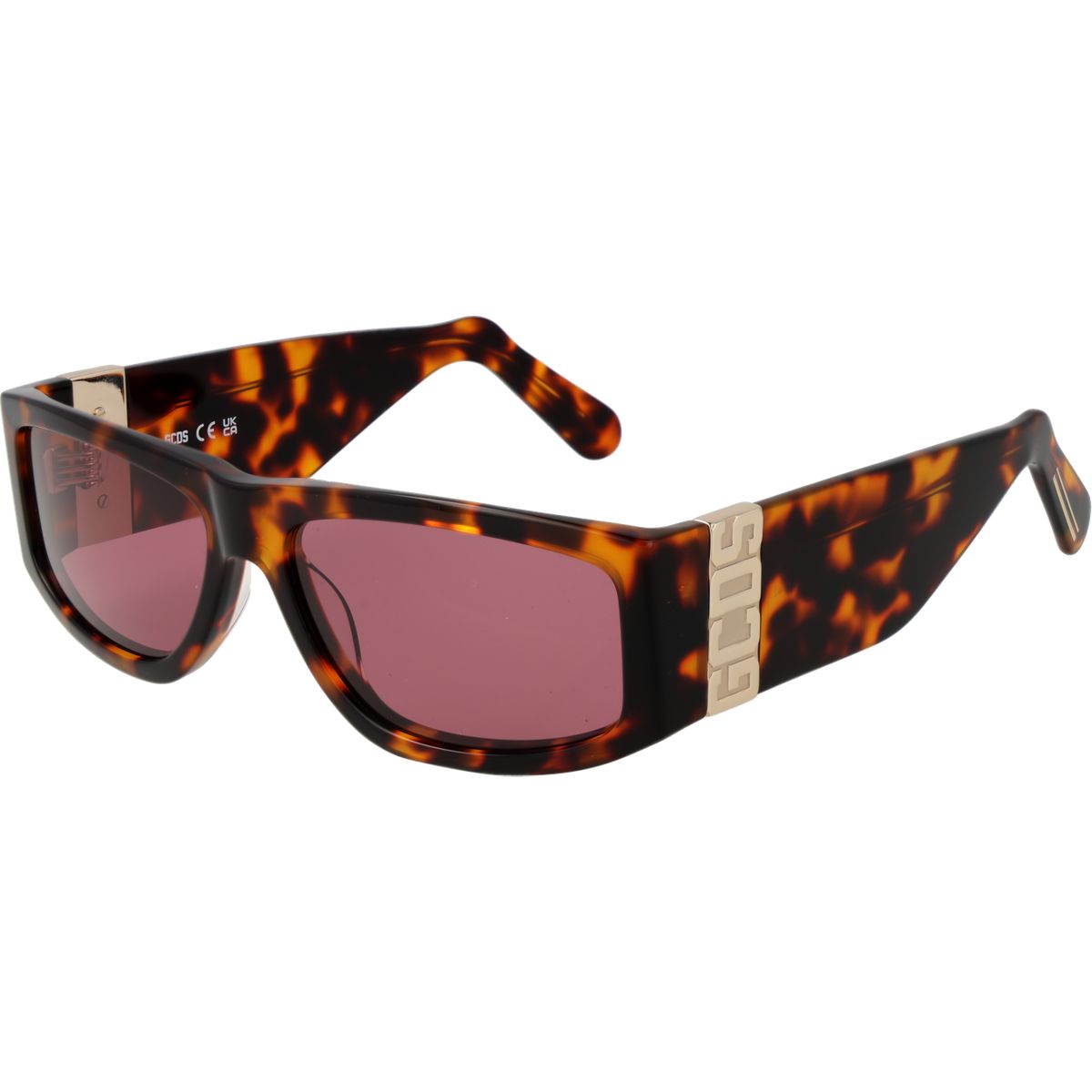 Retro Rechteckige Schildpatt-Sonnenbrille