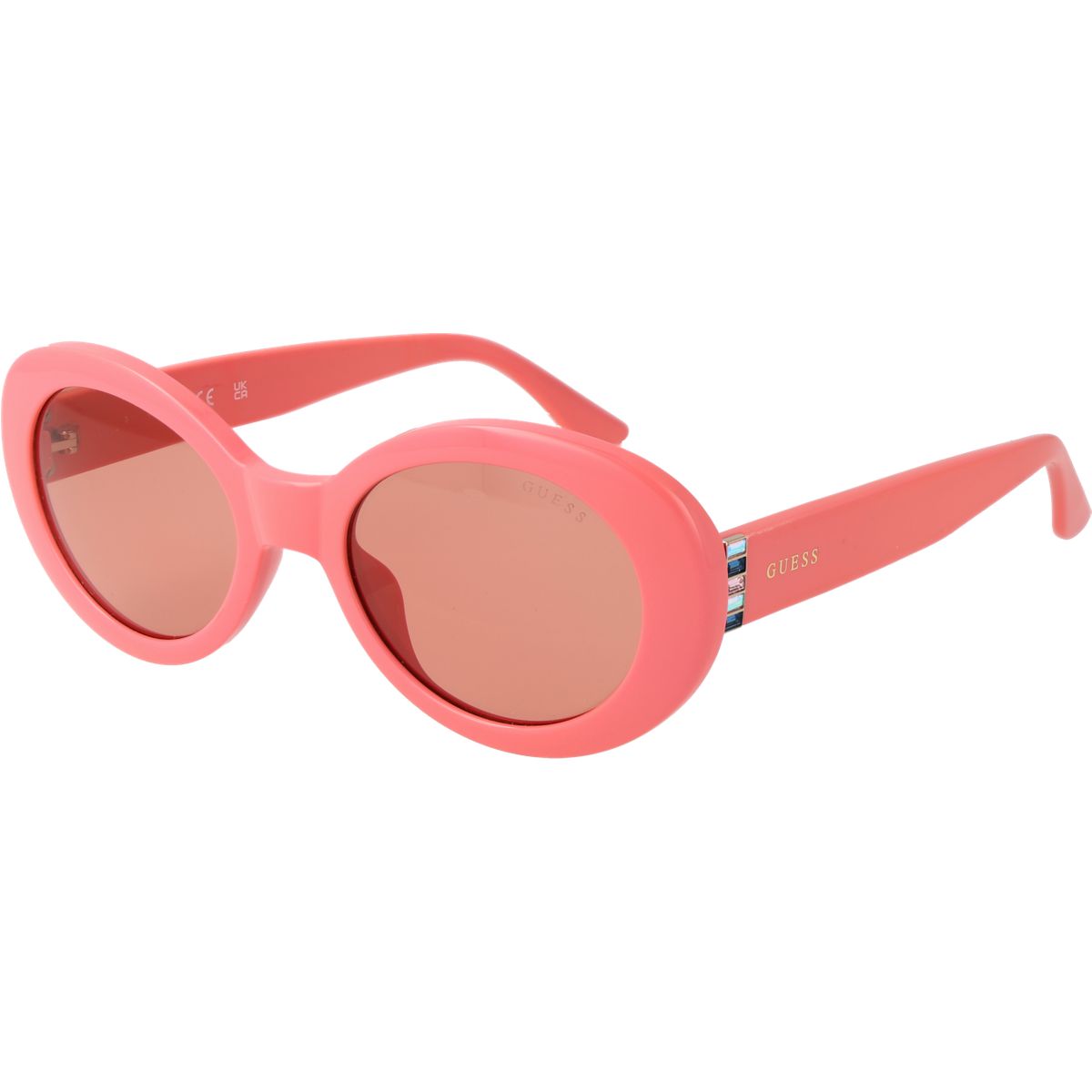 Ovale Vollrand-Sonnenbrille mit Kristall-Details