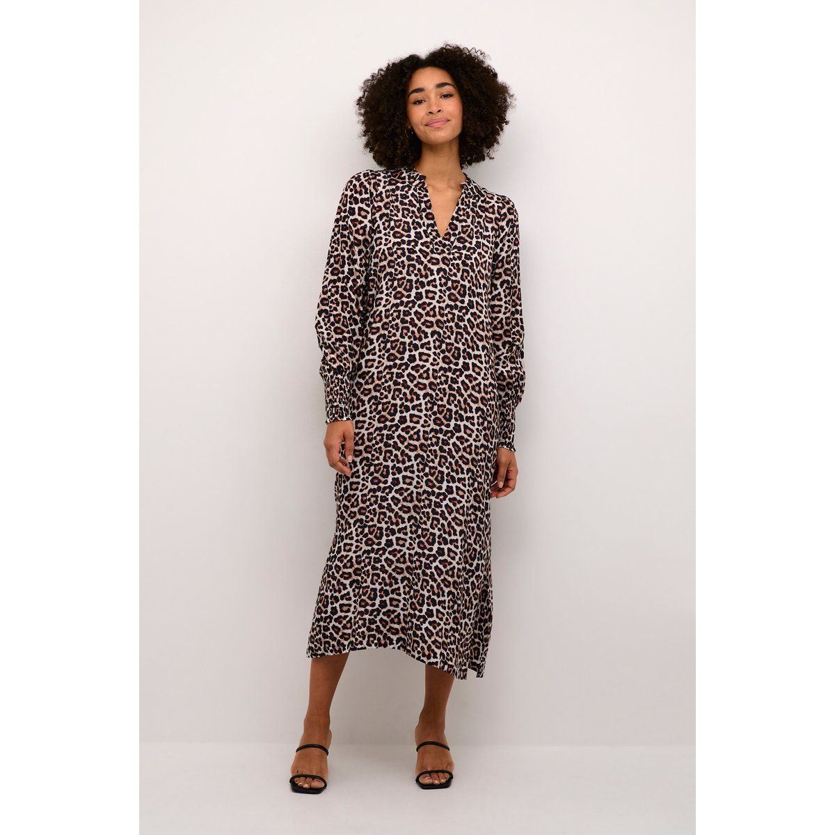 Lockeres Midikleid mit Leopardenmuster