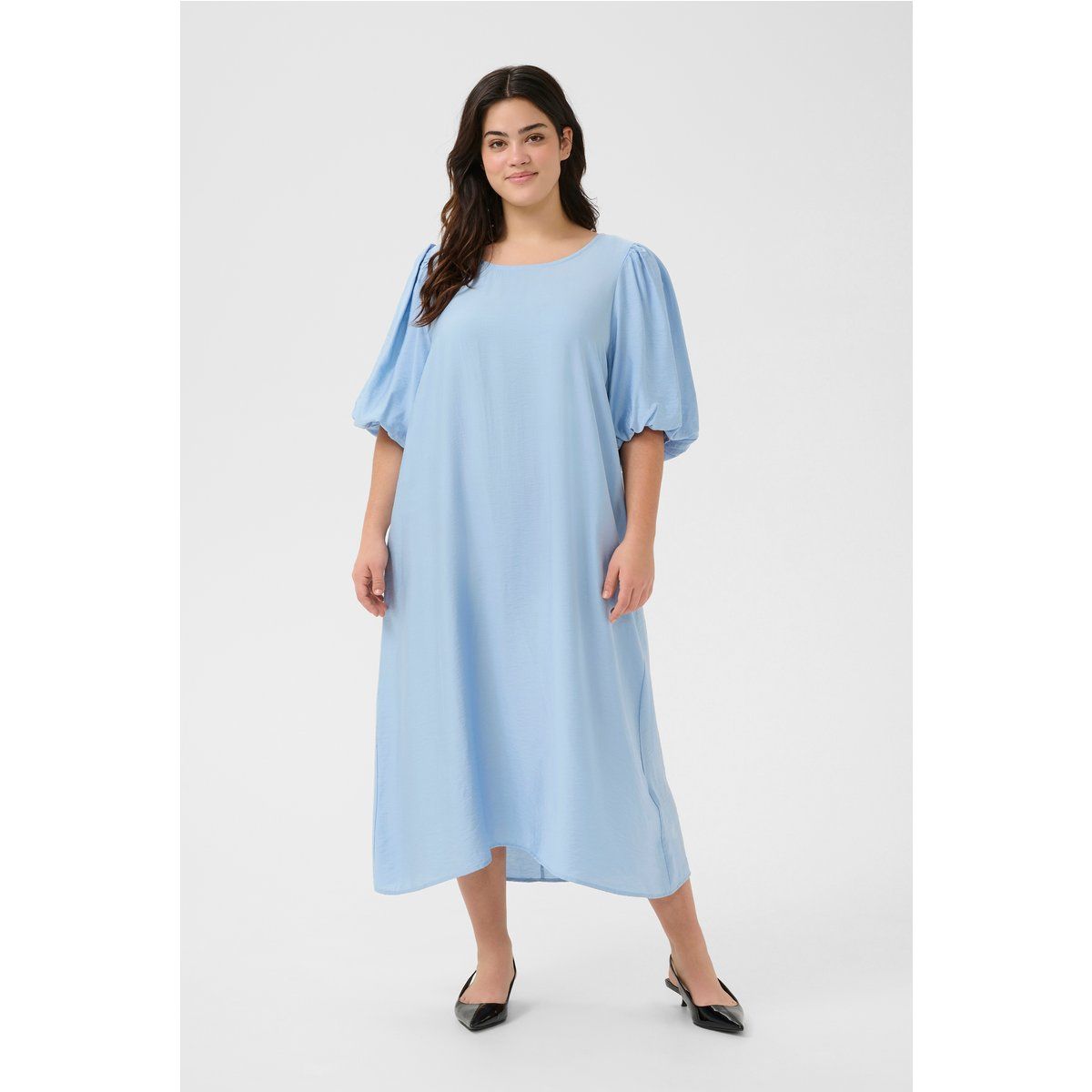 Luftiges Midikleid mit Puffärmeln