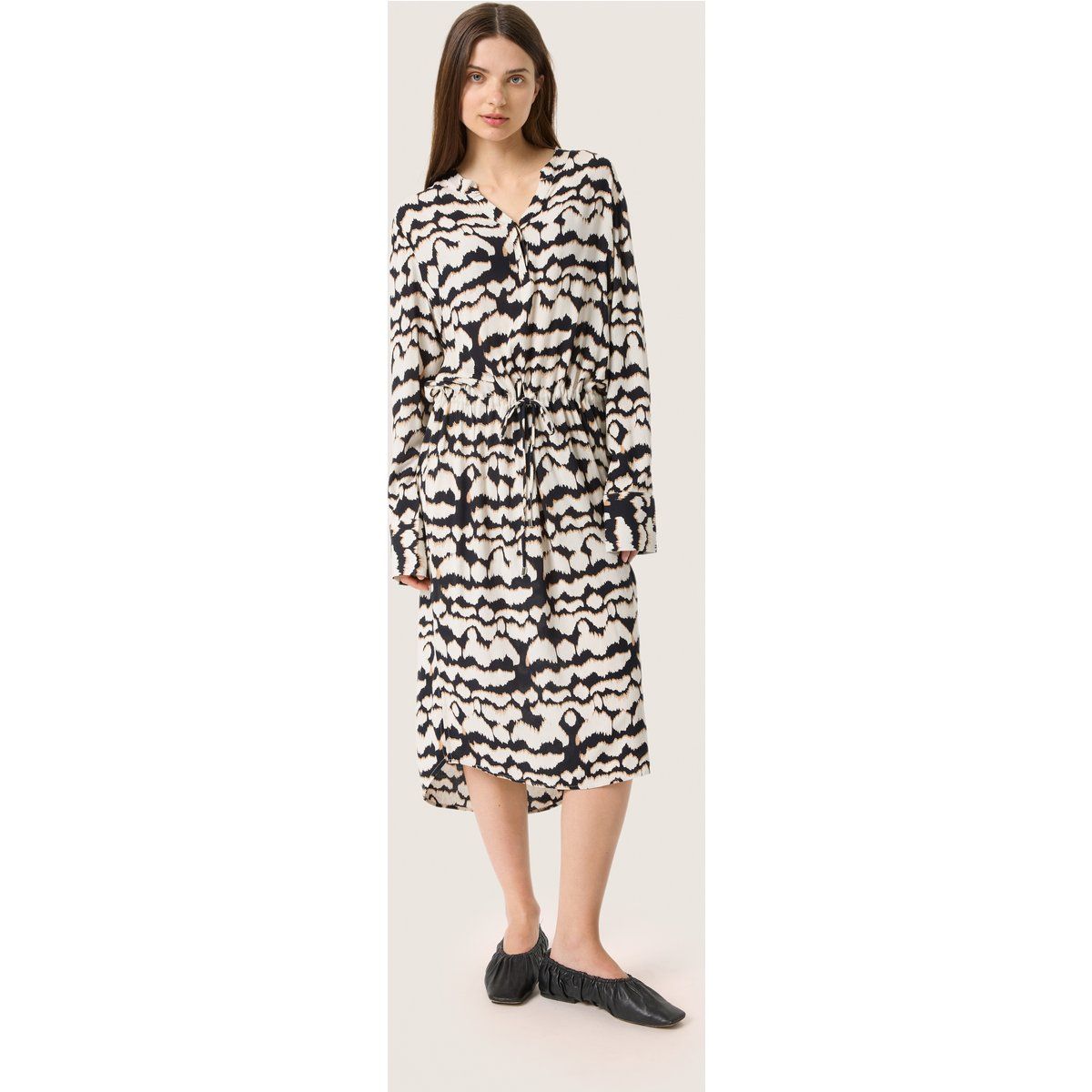 Bedrucktes Relaxed-Fit Midikleid