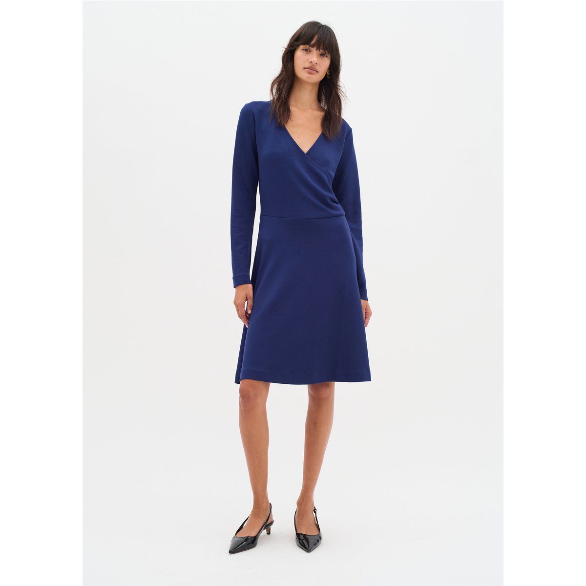 Feminines Jerseykleid in Wickeloptik