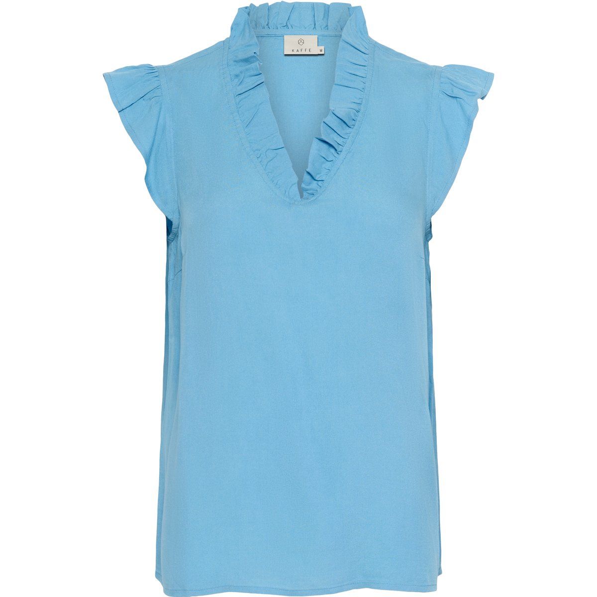 Rüschenbluse mit V-Ausschnitt und Flügelärmeln