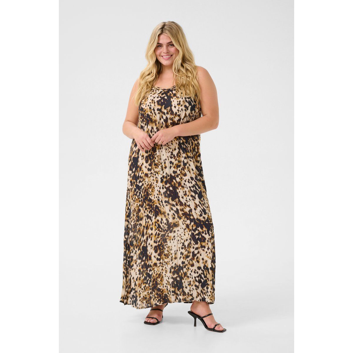Fließendes Maxi-Kleid mit Leoprint
