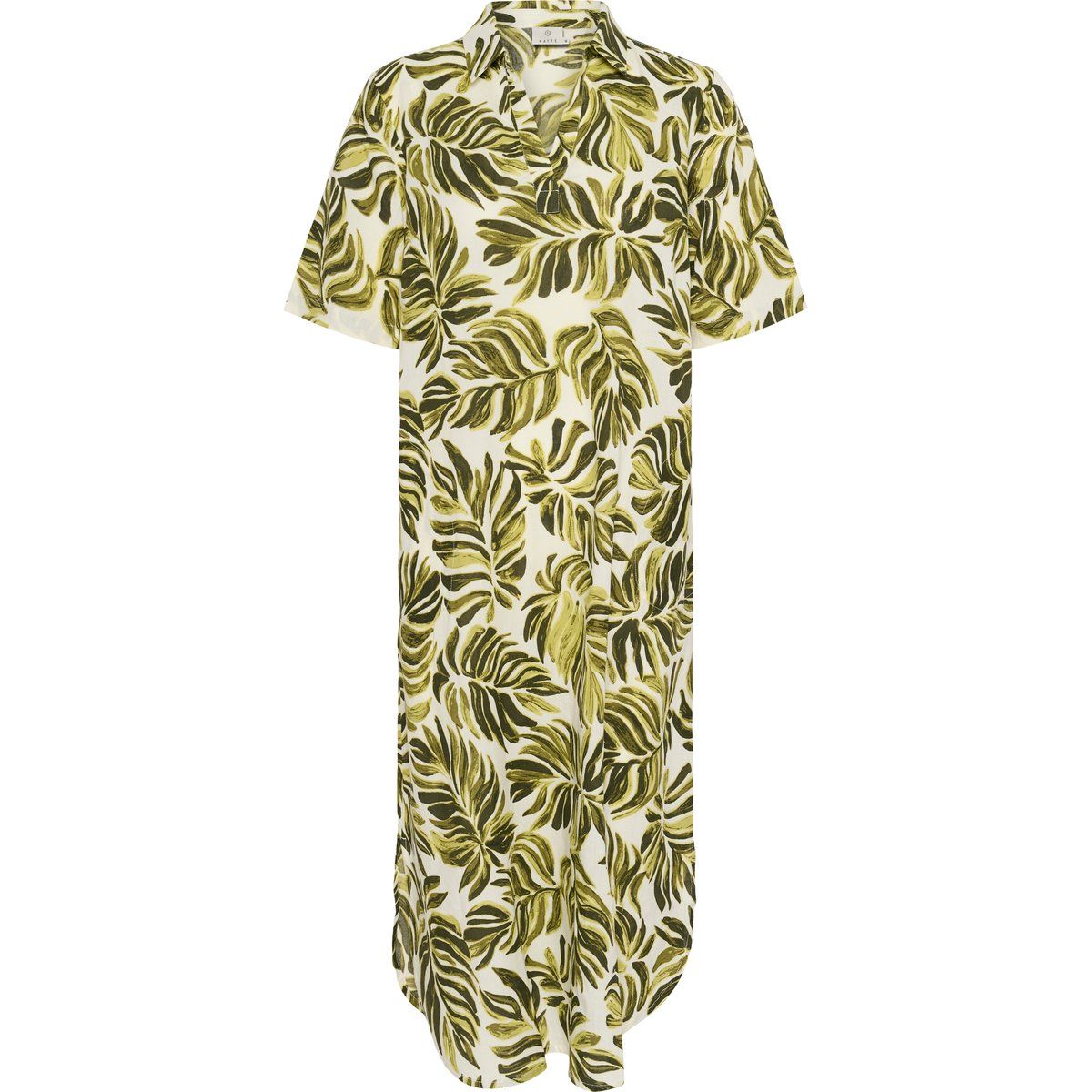 Lockeres Midikleid mit Blattmuster
